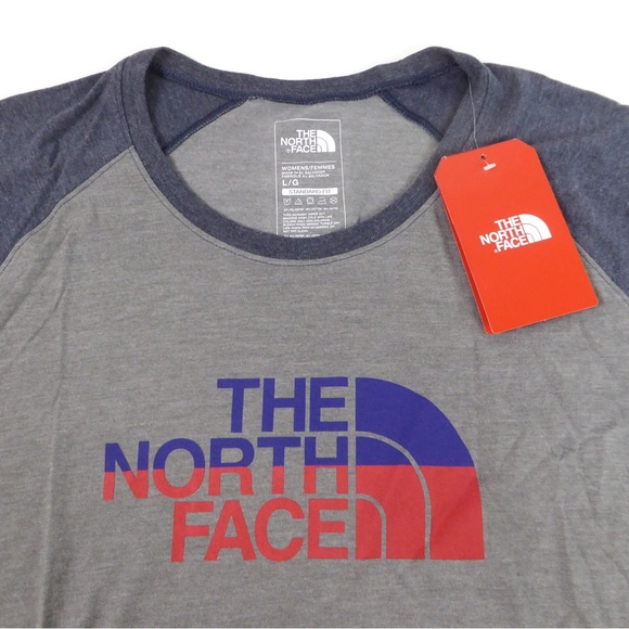 The North Face Baseball Style Tees 2 T-Shirt Set NWT Colorblock Mountain Logo - Picture 4 of 11